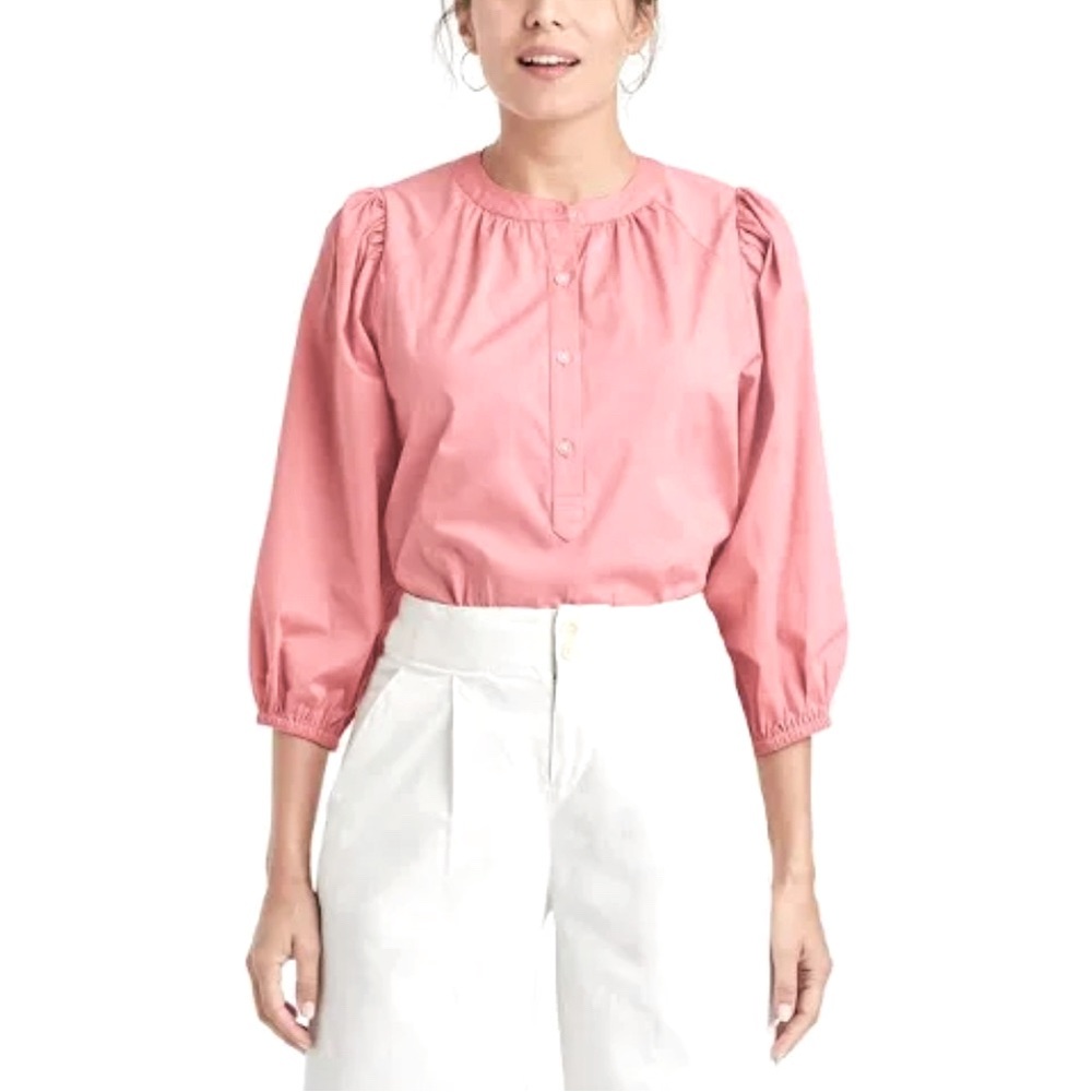 A New Day Tops Puff 34 Sleeve Blouse, Pink